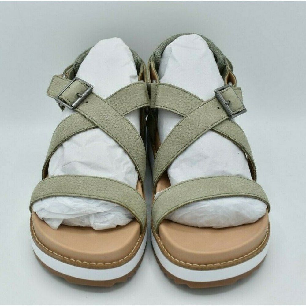 Lucky Brand Women Size 8 M Idenia Wedge Seagrass Embossed Nubuck Sandals Shoes - Picture 7 of 10